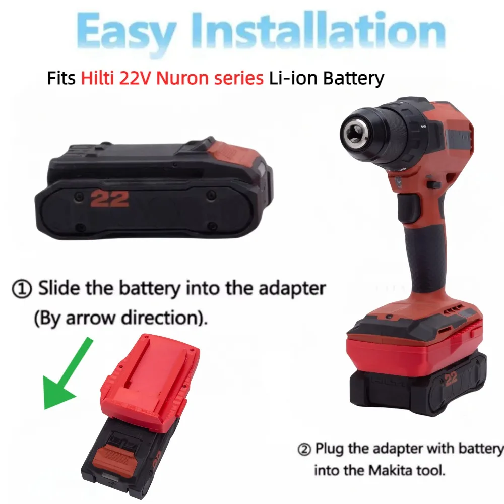 Batterieadapter für Hilti 22V Nuron Batterie (B22-55, B22-85, B22-170, B22-255) ZU HILTI B22 CPC (B22-2.6, B22-4.0, B22-8.0) – Detail 2