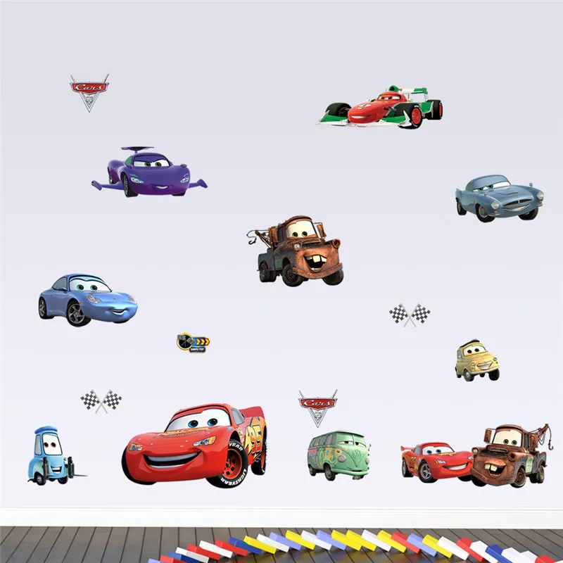 Cartoon cars 3D wall stickers for kid's room kindergarten bedroom living room diy wall decoration Lightning McQueen stickers wall stickers luminous wall stickers vinyl decal stickers children room decoration
