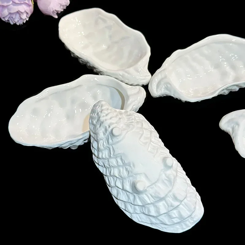 Ceramic Plate Oysters Sea Urchin Dessert Bowl Restaurant Dinner Plate Fruit Salad Bowl Bowls Molecular Gastronomy Tableware appetizer plates vegetable plate