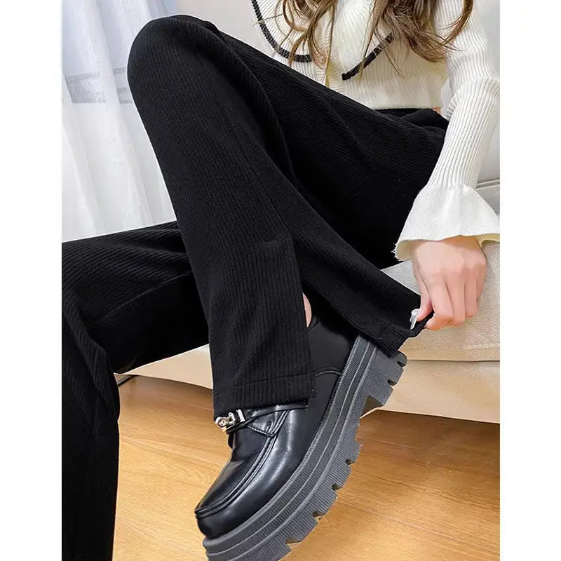 Maternity Pants Fall Winter 2023 New Open Wide-leg Pants Spring Autumn Outside Wear Bottoming Straight Pants Fall Clothing 3
