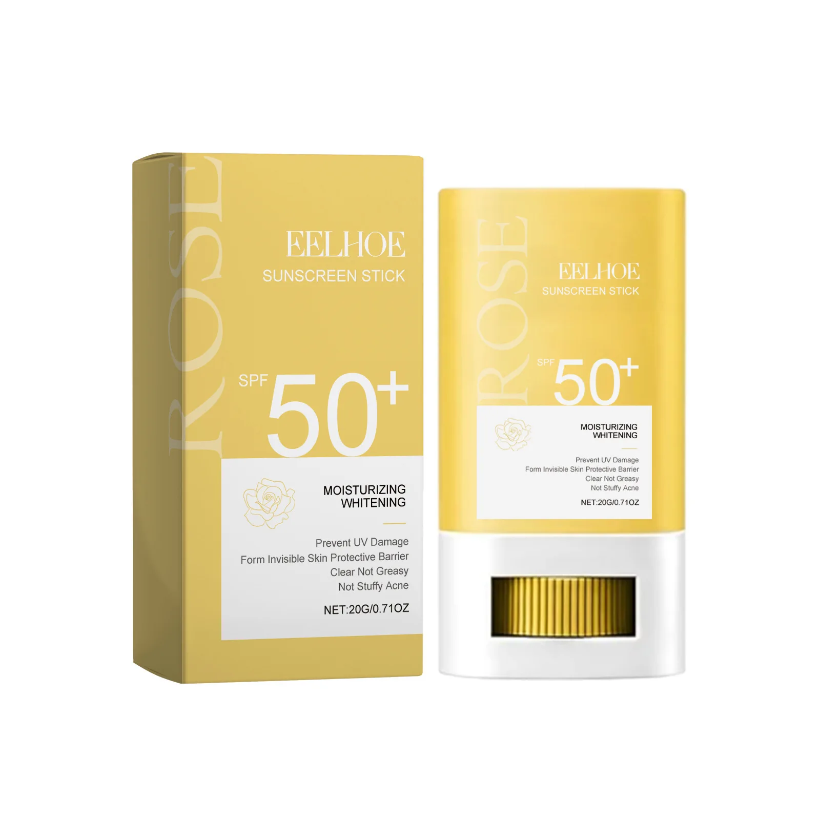 EELHOE Rose Sun Screen Cream Spf 50 for Face Care Brightening Skin Care Products Oil Control Waterproof Mint UV Protection Cream