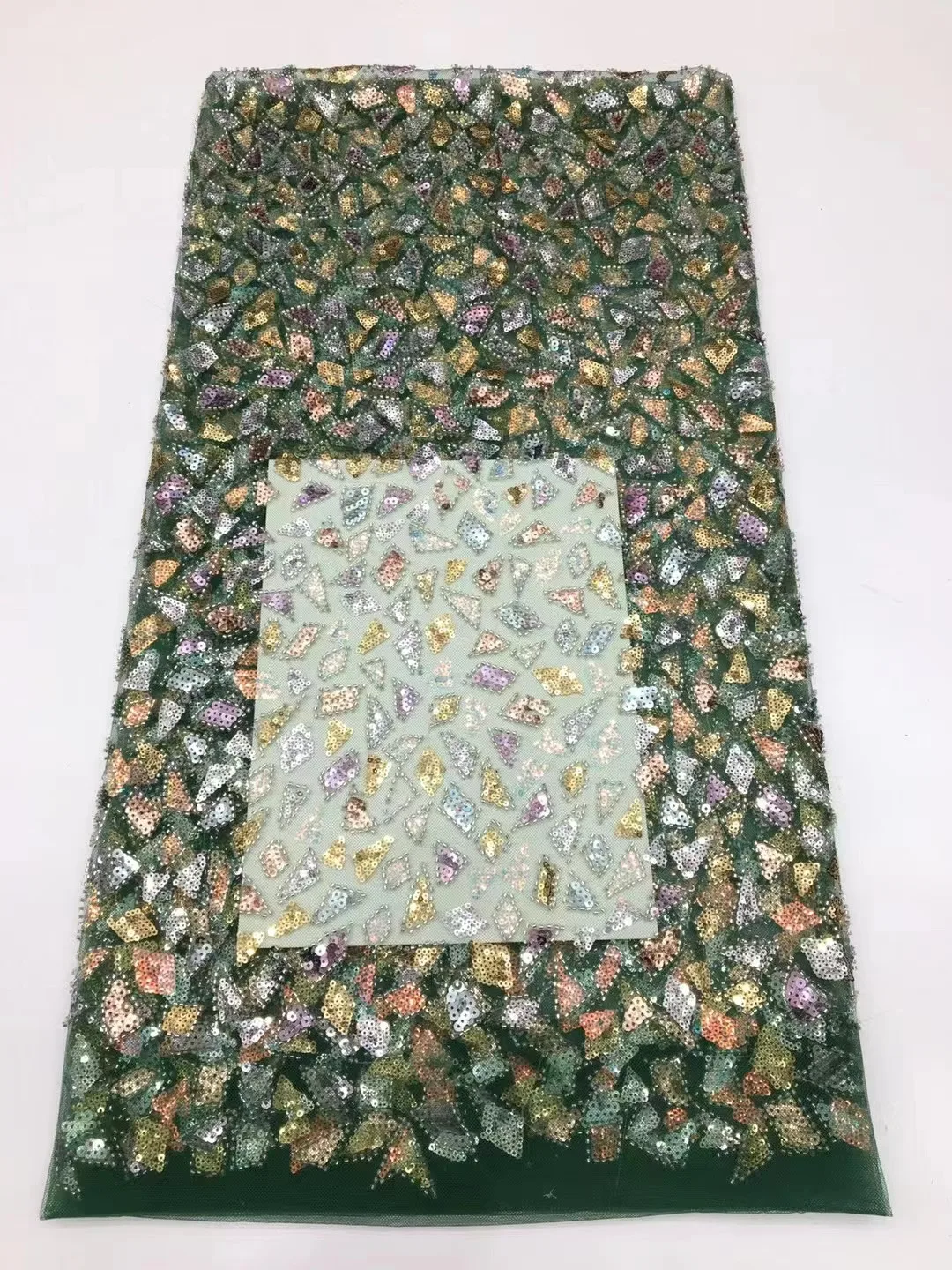

African Sequins Lace Fabric 2024 High Quality 5 Yards Luxury Embroidery Nigerian French Net Lace Fabric For Wedding Party