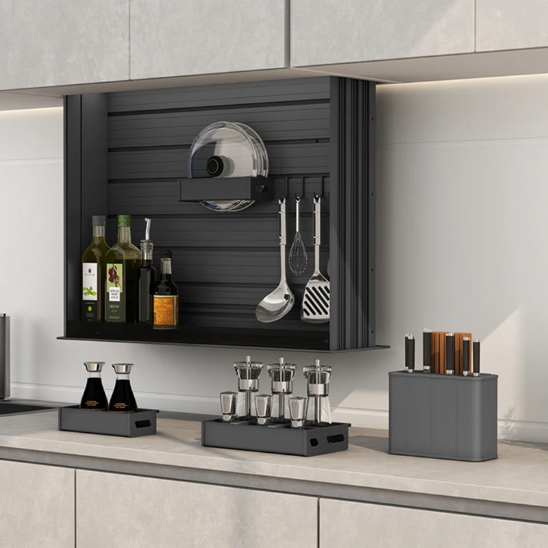 Kitchen all-aluminum intelligent voice electric hanging cabinet