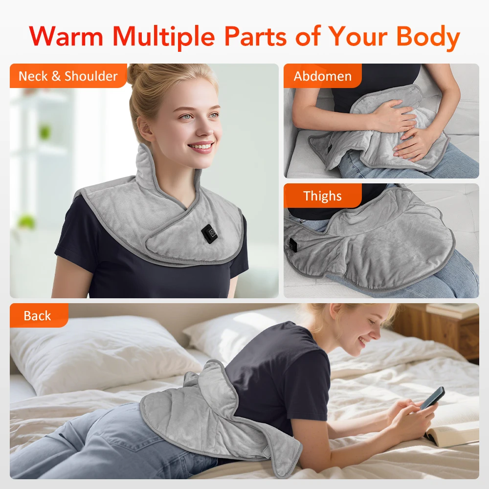 Electric Heating Shoulder Neck Pads Cervical Shawl Massager USB Cervical Brace Wrap Thermal Compress Relieve Fatigue Warm Back