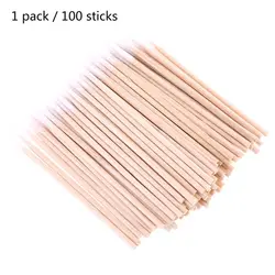 2021 New 100pcs Disposable Ultra Small Swab Cotton Buds Wooden Brushes Eyelash Extension