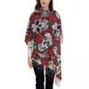 Vintage Floral Skull Scarf for Women Fall Winter Cashmere Shawls and Wrap Roses Long Large Shawl Scarf Daily Wear 1