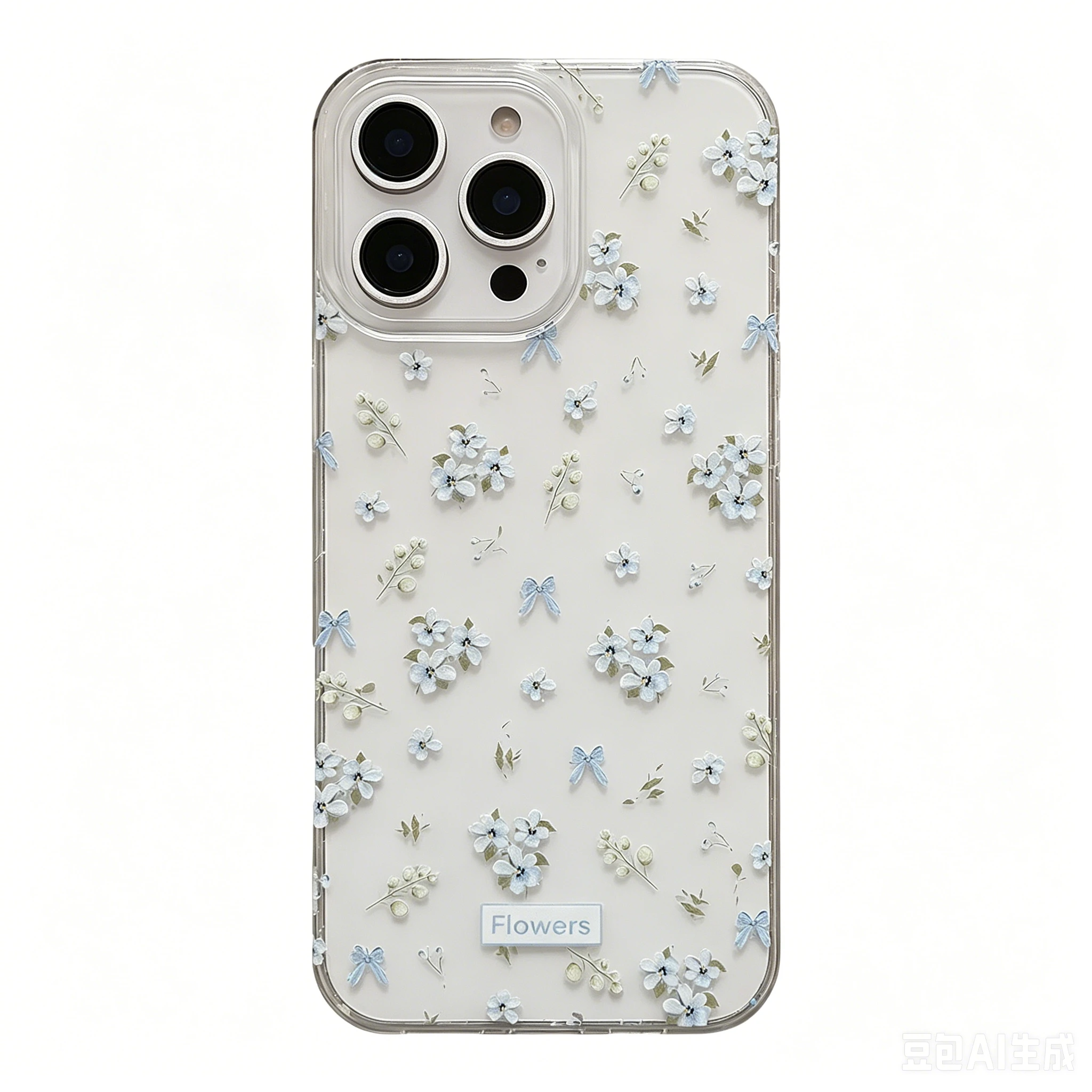 INS Butterfly Flowers Silicone Transparent Case with Elegant Design