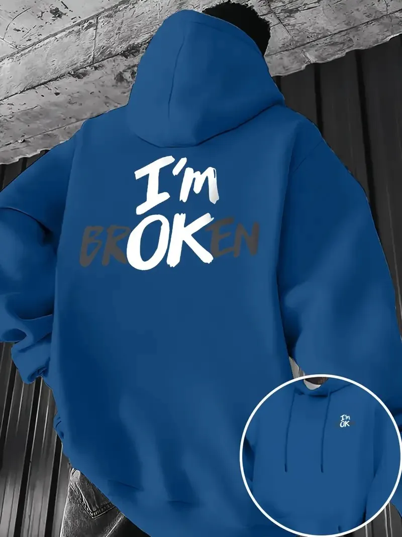 Der neue Herren-Hoodie für Frühling und Herbst 2025, verfügt über einen lässigen, modischen und bequemen 3D-Buchstabenmusterdruck – Detail 9