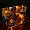 DIY Wooden Miniature Model Kit European Villa Casa 3D Puzzle Dollhouse With Furniture Lights Home Decor House for Friends Gifts 4