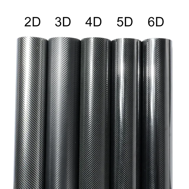 2D 3D 4D 5D 6D Gloss Carbon Fiber Vinyl Wrap Film Air Release Waterproof Sunscreen Fit For Car Motorcycle Laptop Phone Cover DIY 1