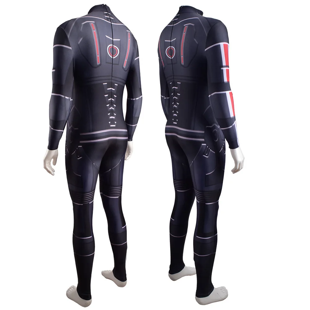 Mass Effect 3 Sci-Fi Military Armor Printed Spandex Bodysuit for Adults
