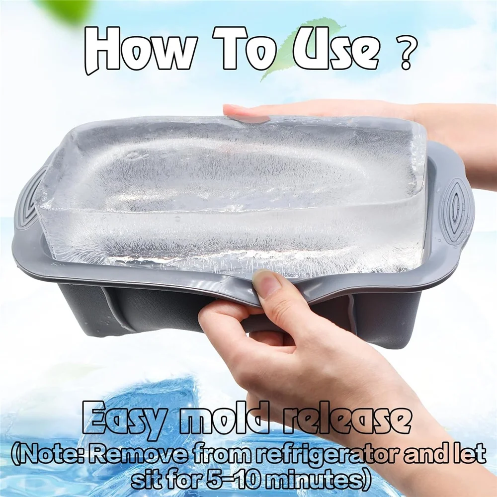 Silicone Baking Molds Ice Blocks Maker Rectangular Cake Pans Non-Stick