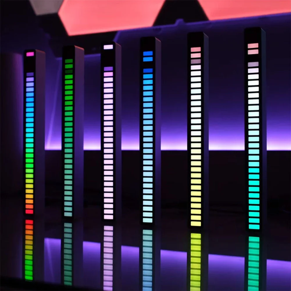 RGB LED Strip Light Music Sound Control Pickup Rhythm Ambient Lamp Atmosphere Night Lights For Bar Car Room TV Gaming Decoration