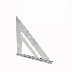 Aluminium Alloy Precision 7 - Inch Triangle Ruler and Protractor (Silver - english)