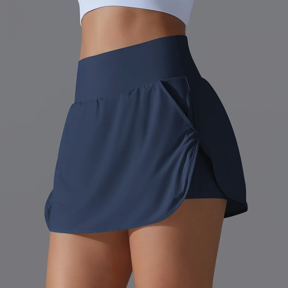 Fashion Women Tennis Skirts 2 in 1 Dry Quick High Waist Shorts Fitness Running Golf Badminton Anti Exposure Skirt Gym Sportswear