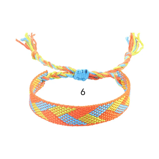 Boho tissé broderie amour poignet tricoté Bracelets d'enveloppement corde à la main tissage tressé glands ethnique femmes hommes bijoux