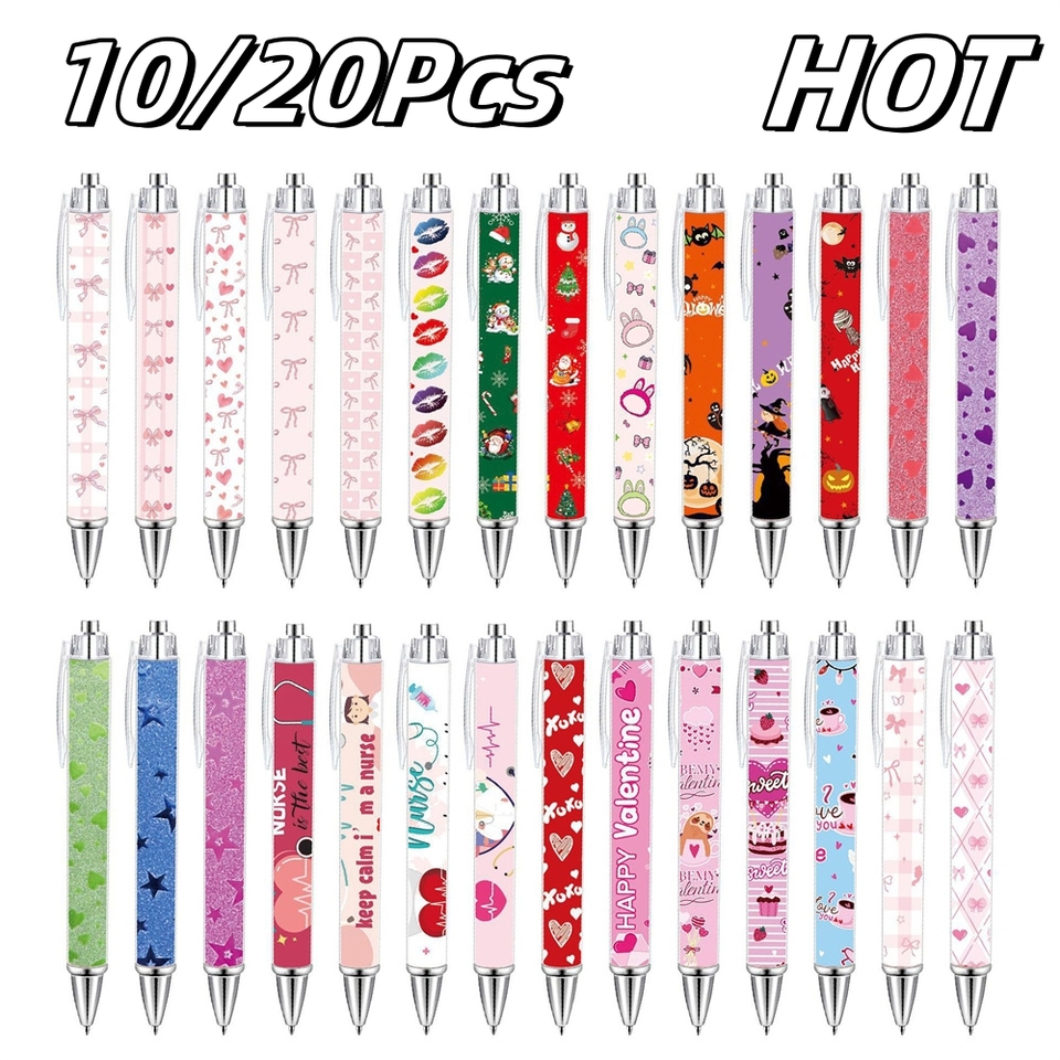 20pc Creativity Inner Rod Pullable Paper Gel Pen 1.0mm Durable Ballpoint Pen Student Back To School Stationery Teacher Day Gift