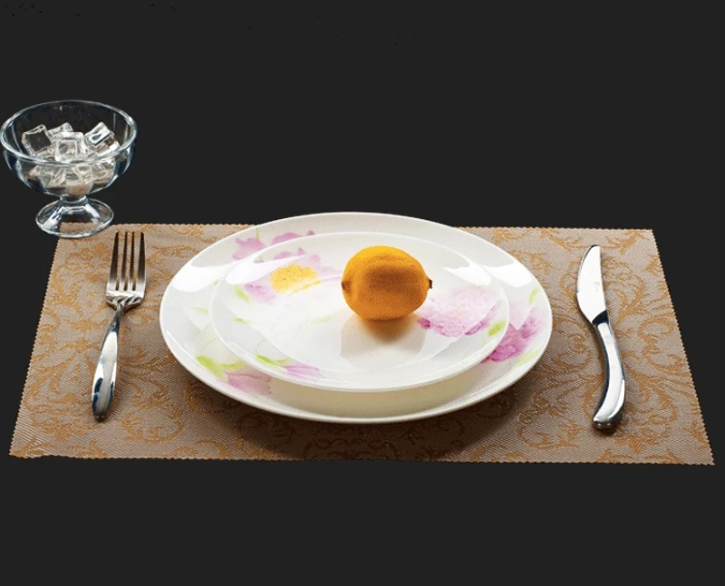 2pcs set, 8+10inch, real bone china charger plate set, sun-flower painting, porcelain dinner plates breakfest plate set