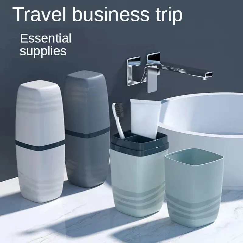 Portable Travel Wash Cup Set For Toothbrush And Toothpaste Storage_voghion.com