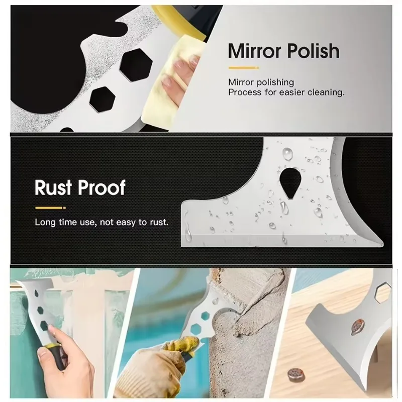 1pc 15 In 1 Multi Use Putty Knife Stainless Steel Paint Scraper Removal Construction Tool For Wallpaper Can Opener Home DIY 5