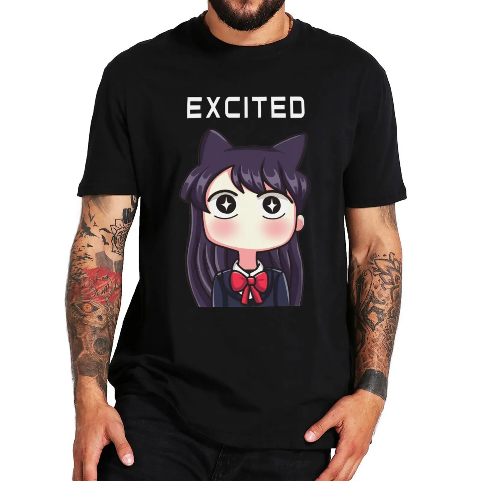 

Komi Can't Communicate Excited T-Shirt Anime Manga Funny Komi Shouko Memes Tee Summer Casual 100% Cotton Premium T Shirt