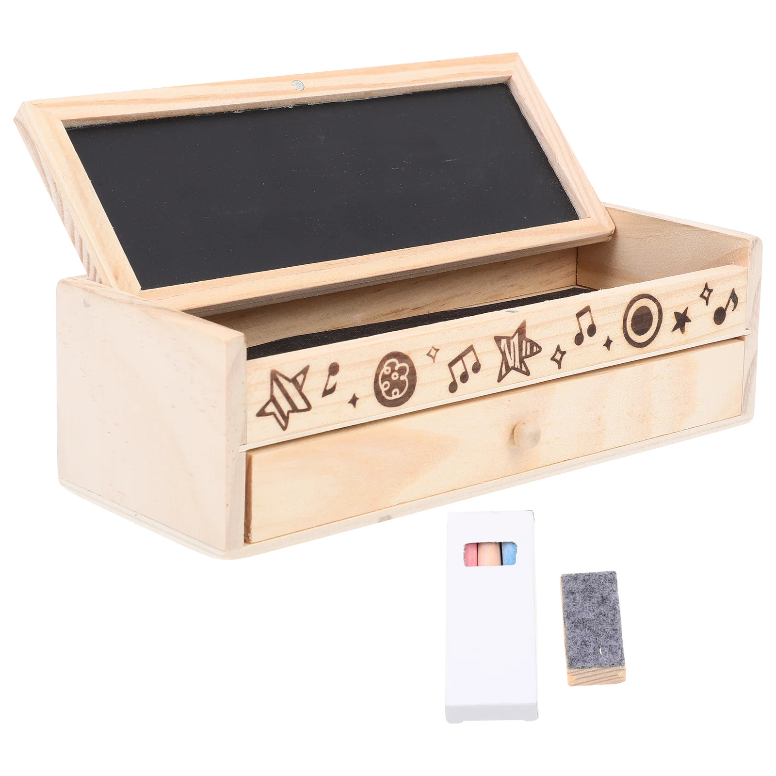 

Wooden Pen Case Double Layer Pen Box Stationery Case for School Office College Student