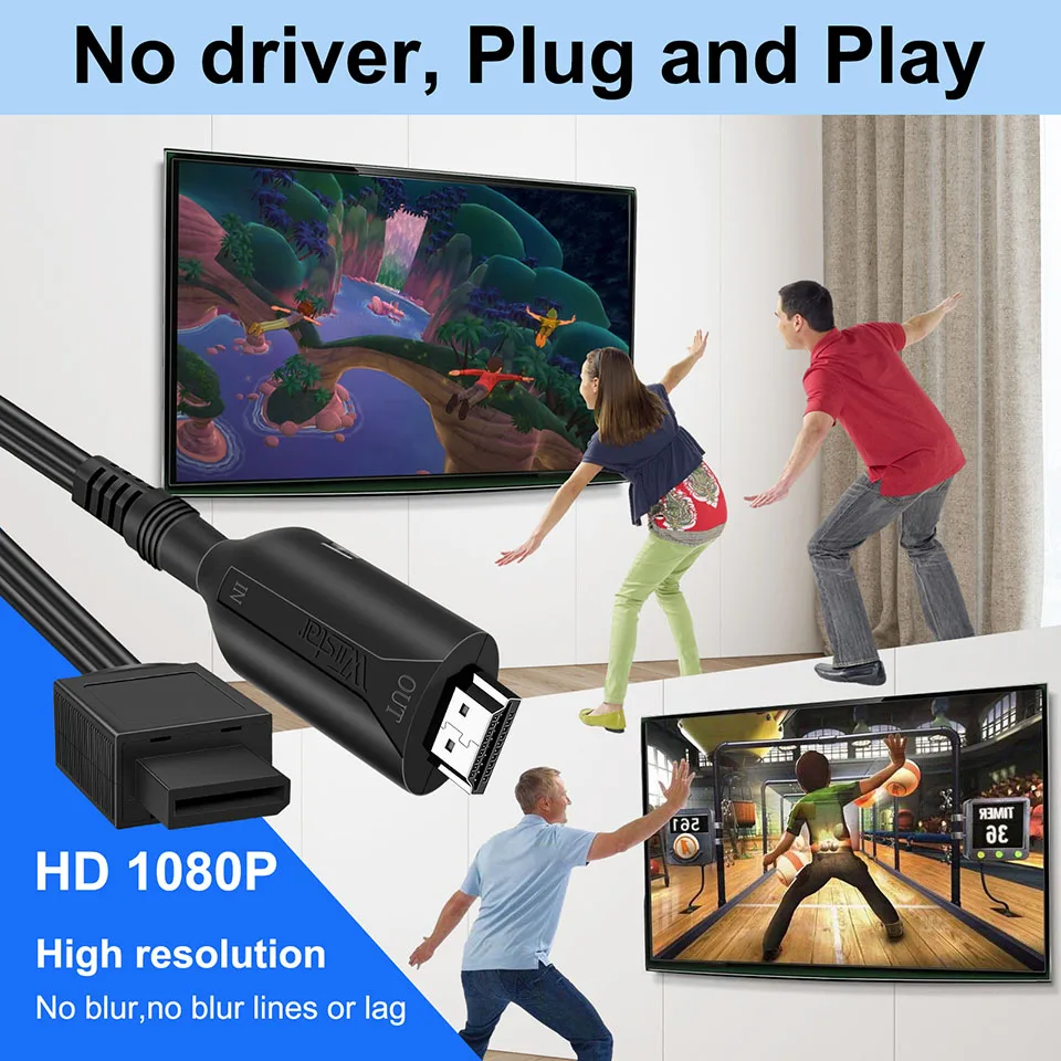 Completo hd 1080p Wii para Hdmi Conversor Adaptador Cabo Macho para Macho Wii2hdmi Conversor Plug And Play Compatível Wii para Exibição Hdtv - Image 5