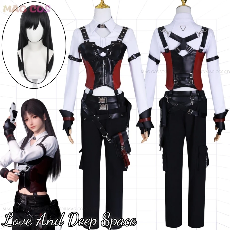 Game Love And Deep Space Cosplay Costume Huntsman Qiyu Wig Uniform Cosplay Performance Dress Huntsman Halloween Party Woman