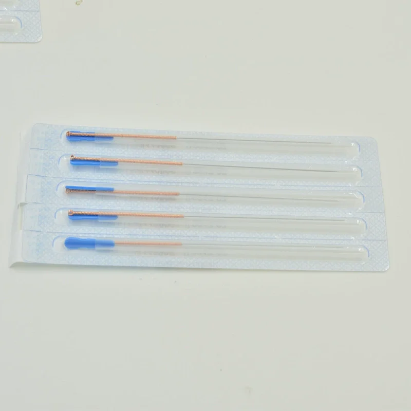 100 pcs copper hand acupuncture needle for single use with tube HuaTuo acupuncture needle