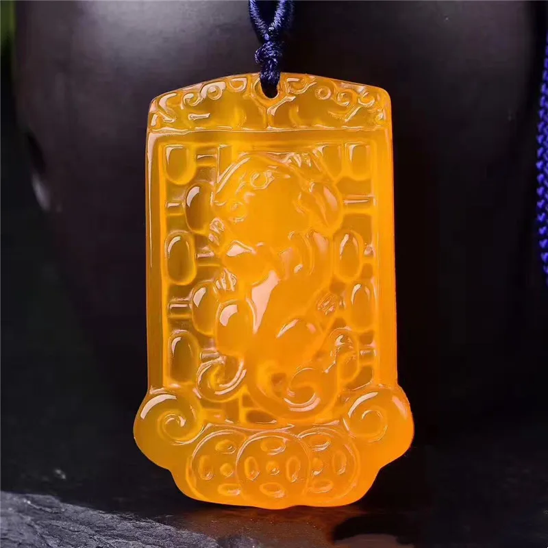 

Подвеска из натурального желтого халцедона, желаемый Агат, мужская и женская, Мужская популярная подвеска на удачу