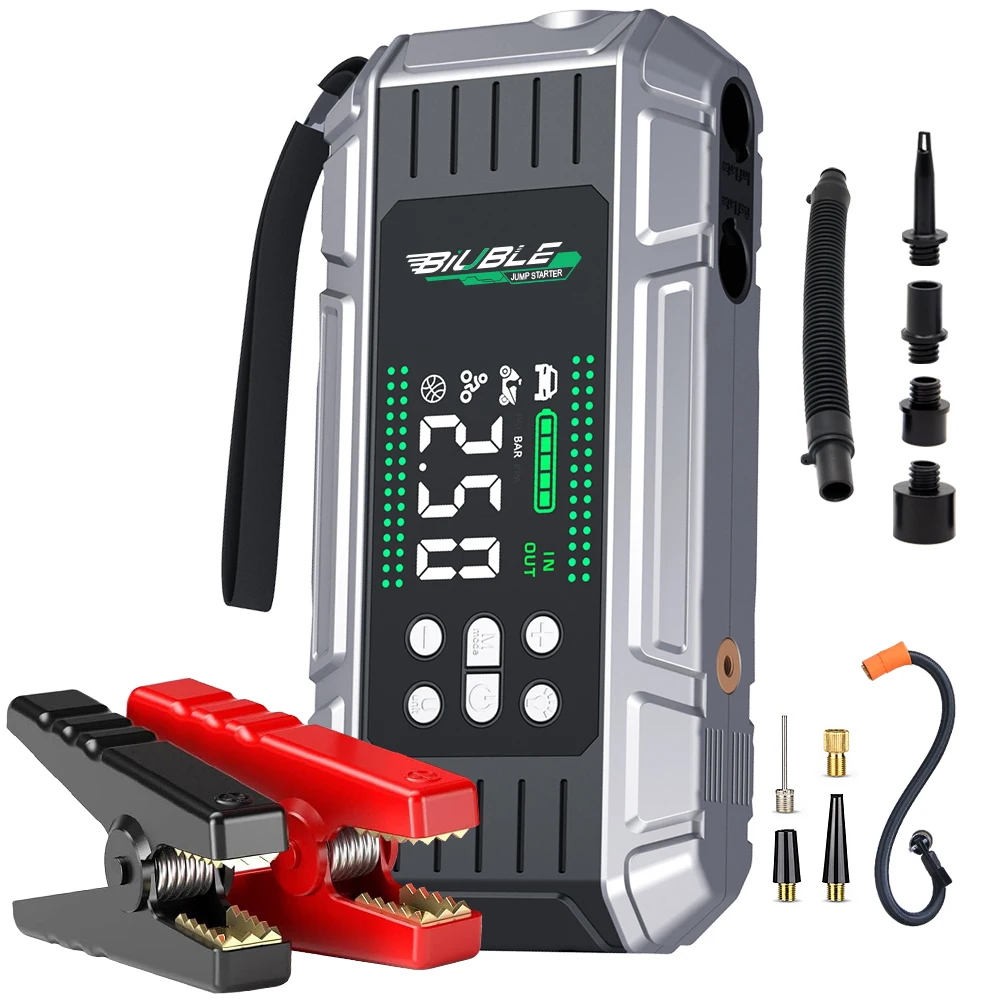 Car Jump Starter with 150PSI Tire Inflator(All Gas & 10.0L Diesel Engine), 12V Portable Battery Charger for Emergency