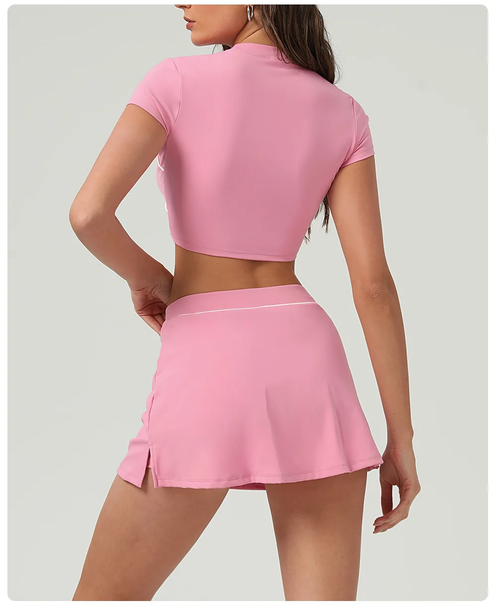 Mermaid Curve New Running Sports Skirt Hip Slimming Cross Waist Yoga Skirt European and American City Style Tennis