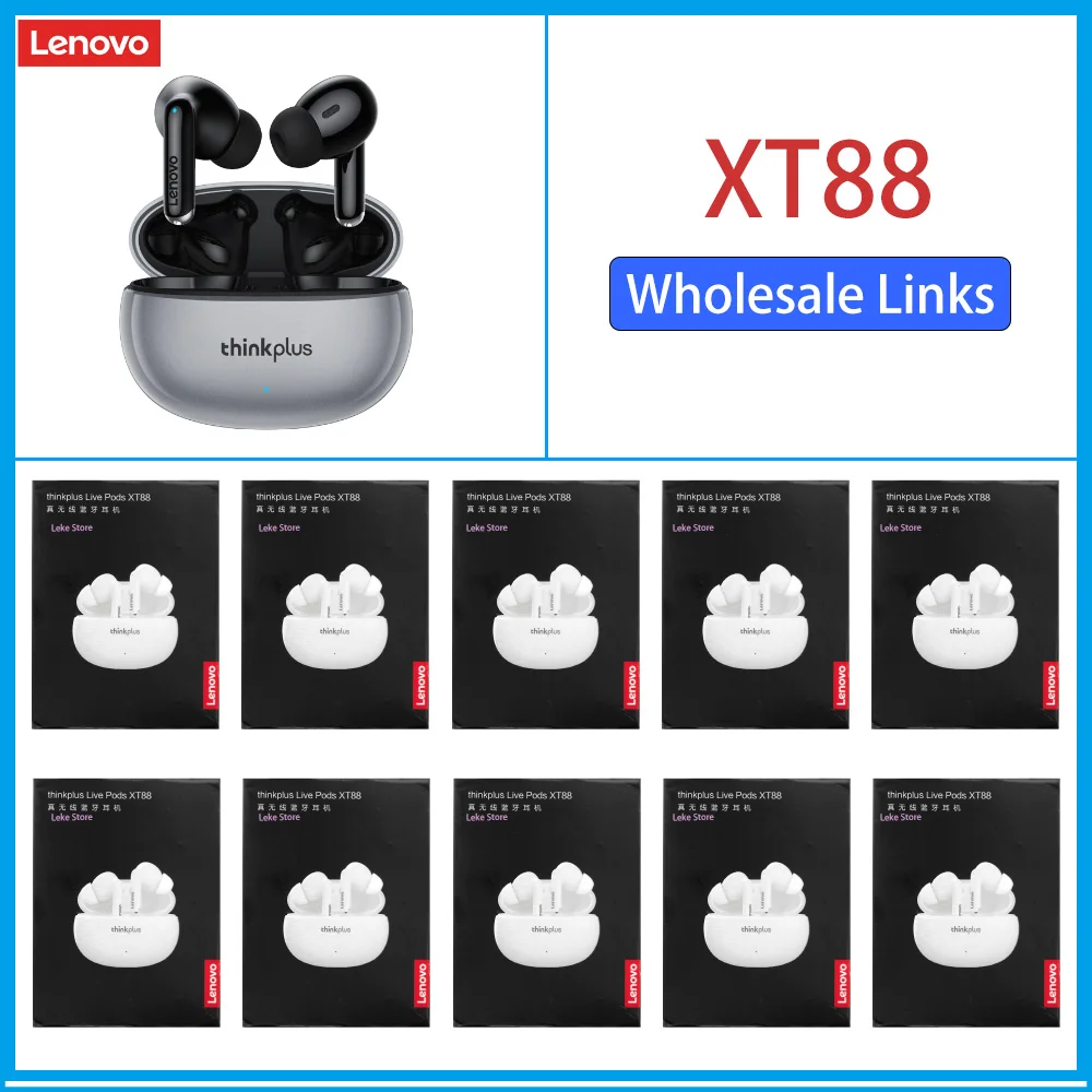 

Оптовая продажа, оригинальные наушники Lenovo XT88 2/510 шт., TWS, спортивные наушники, беспроводные наушники-вкладыши, гарнитура с двойным HD микрофоном
