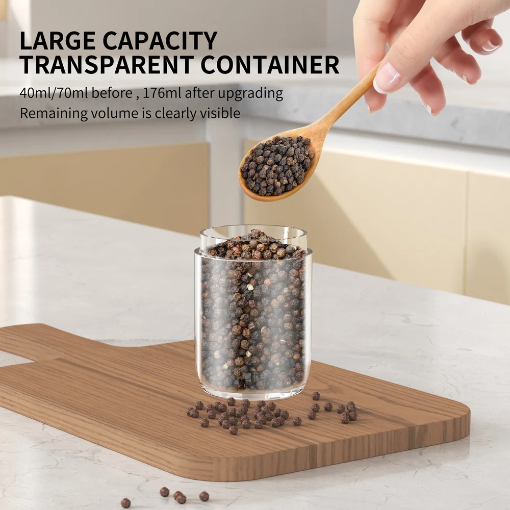 1/2PCS Electric Salt And Pepper Grinder with LED Light Gravity Sensing Adjustable Spice Mills Cordless Automatic Kitchen Gadget 4