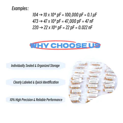 New Ceramic Capacitors Monolithic Chip Capacitor 10PF 22PF 100PF to 1UF 10UF Electronic Components Circuit Pack 2026 - Image 3