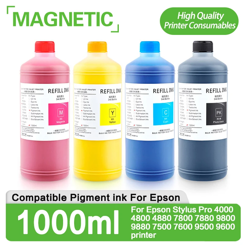 

NEW 8Color x 1000ml Pigment ink For Epson Stylus Pro 4000 4800 4880 7800 7880 9800 9880 7500 7600 9500 9600 printer