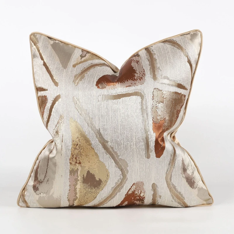

High Precision Jacquard Cushion Cover 45x45CM Abstract Cross Geometric Decorative Pillows Simplicity Design Sofa Seat Pillowcase
