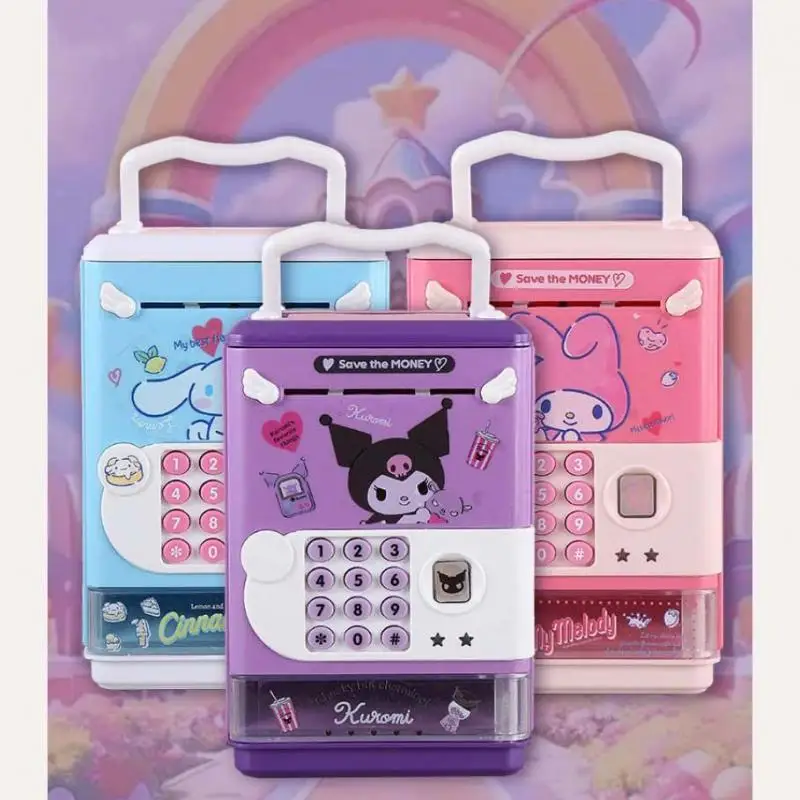 

Sanrio Kawaii Kuromi Piggy Bank My Melody with Music Cinnamoroll Have Password Fashion Piggy Bank Kids Gift