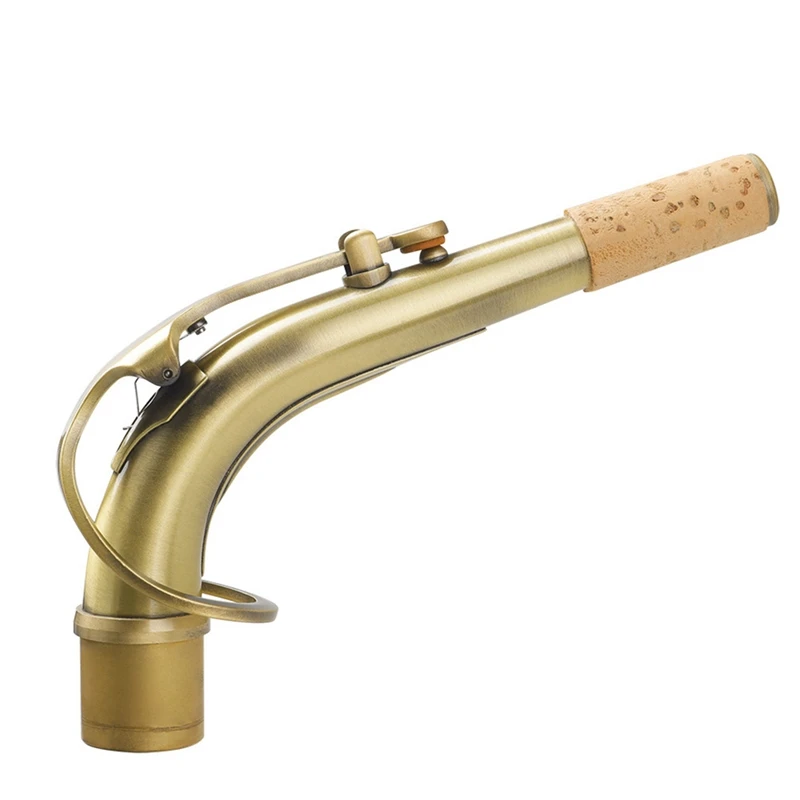 ABJX New E Flat Alto Saxophone Bent Neck Brass Mouthpiece Bent Pipe Antique Saxophone Neck Instrument Accessories