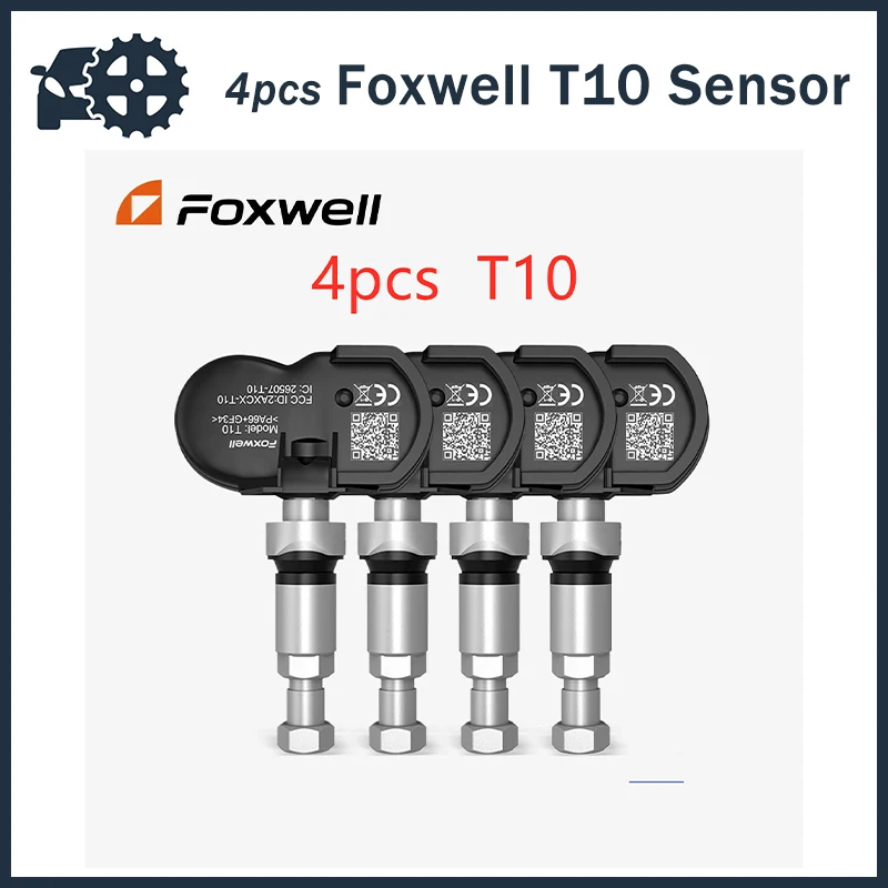 Foxwell T10 MX 센서 TPMS, 433MHz 315MHZ OE 범용 활성화 프로그래밍 타이어 압력 모니터 테스트 수리 도구, 2 in 1, 4 개