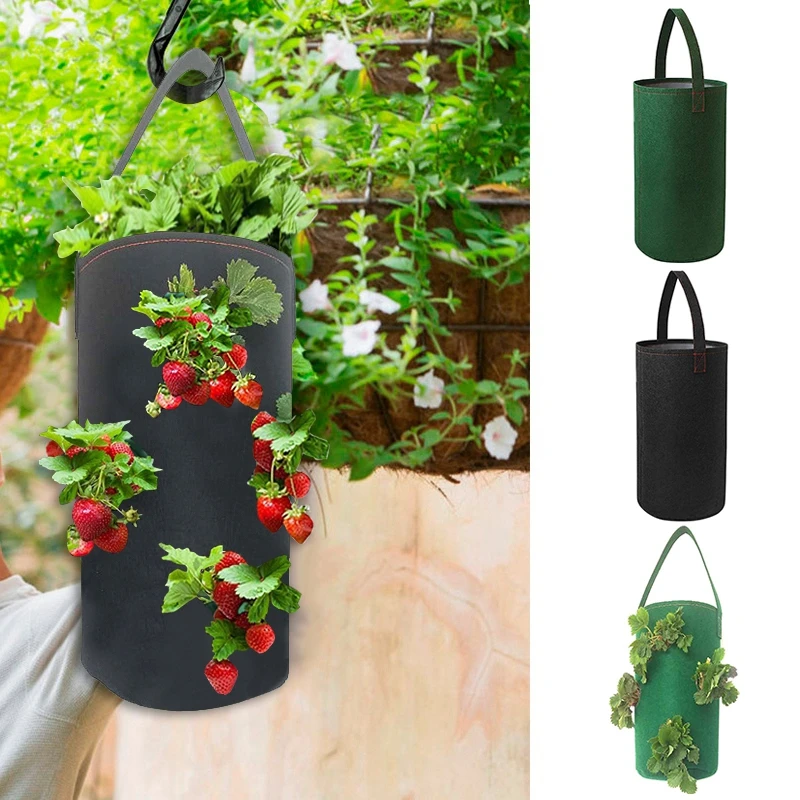 Felt Grow Bag Vegetable Potato Planter Onion Plant Growing Bags with Handle Carrot Taro Peanut Flower Pot Garden Supplies |