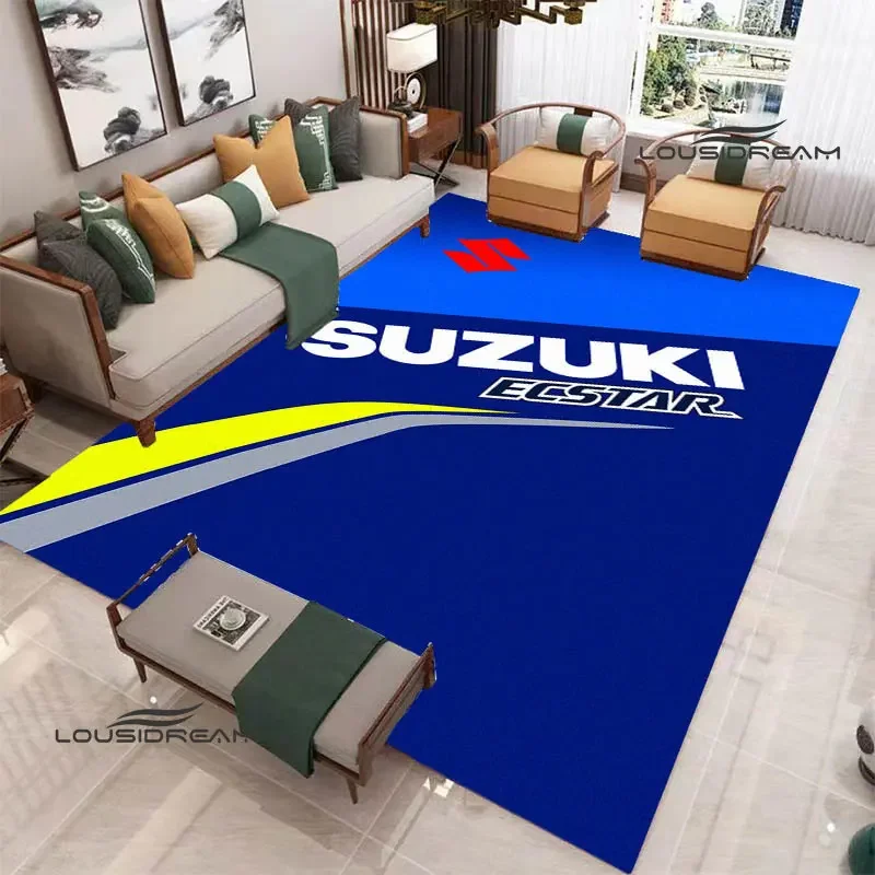 S-SUZUKI 오토바이 프린트 카펫, 미끄럼 방지, 요가 쿠션 영역, 야외 카펫, 사진 촬영 채널, 생일 선물