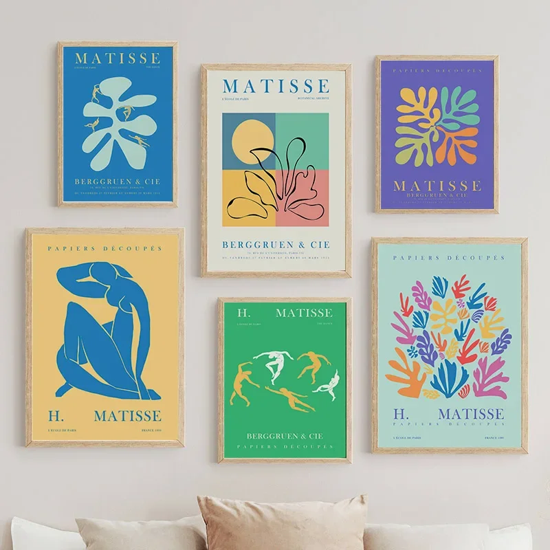 Colorato Matisse Coral Face Shapes Wall Art Canvas Poster Figura Astratta Immagini Per Soggiorno Decor Nordic Painting Prints