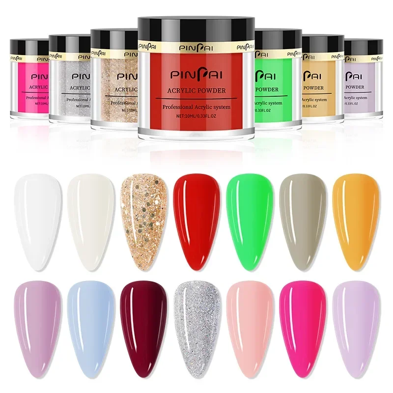 New 14 Colors Nail Acrylic Powder Shimmer Glitter Nail Powder No LED/UV Needed Manicure Tool for Home Salon акриловая пудра