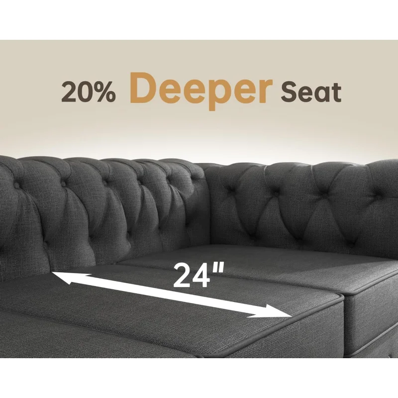 Morden Fort Chair for Living Room, Chair Chesterfield No Sagging, Living 24'' Comfy Seat Depth, Accent Tool-Fr