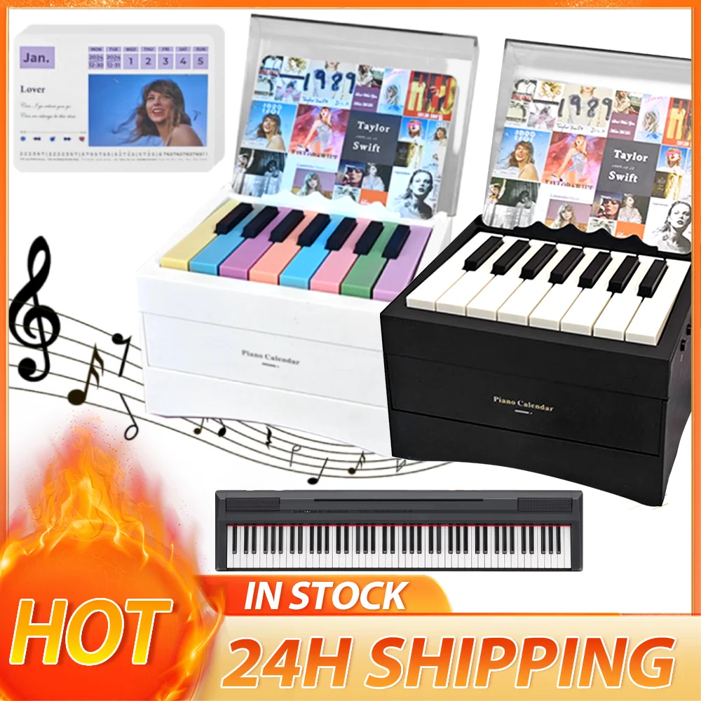 BT Piano Calendar 15 Keys Versatile Dustproof Mini Piano Calendar Playable Desk Desktop Peripheral Ornaments