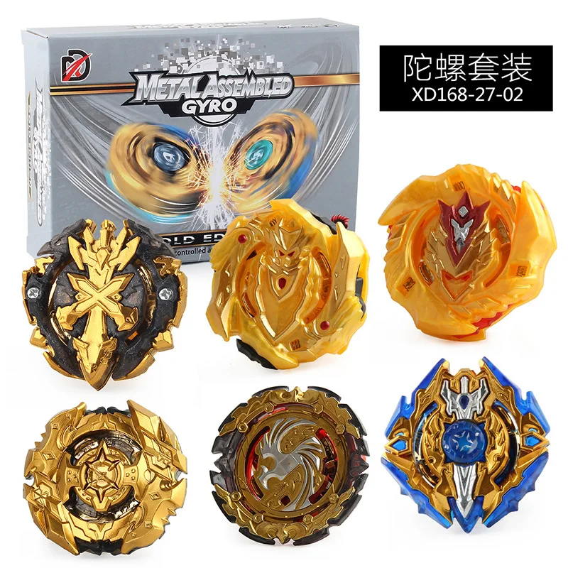 

Beyblade Burst гироскоп комплект ограниченный Золотой выпуск 6 гироскопов два комплекта двунаправленной измерительной ленты излучатель Гироскопы из сплава