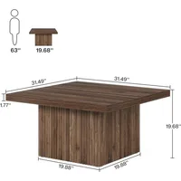 Square Coffee Table, 31.5-Inch Engineered Wood Coffee Table for Living Room, Vintage Center Table 2
