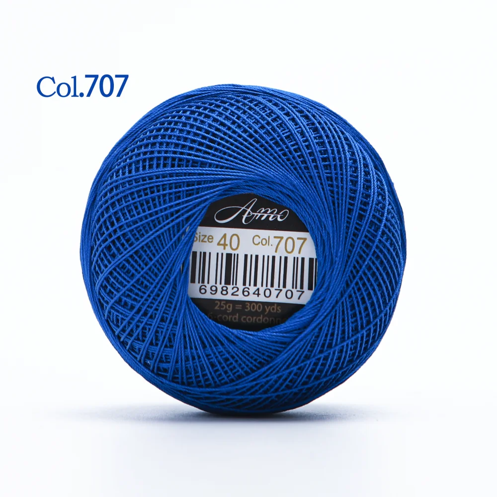 Premium 40-Size Double Mercerized Egyptian Cotton Crochet Thread – Perfect for Tatting Projects, 25g Ball, 300 Yards, Available in 56 Vibrant Colors