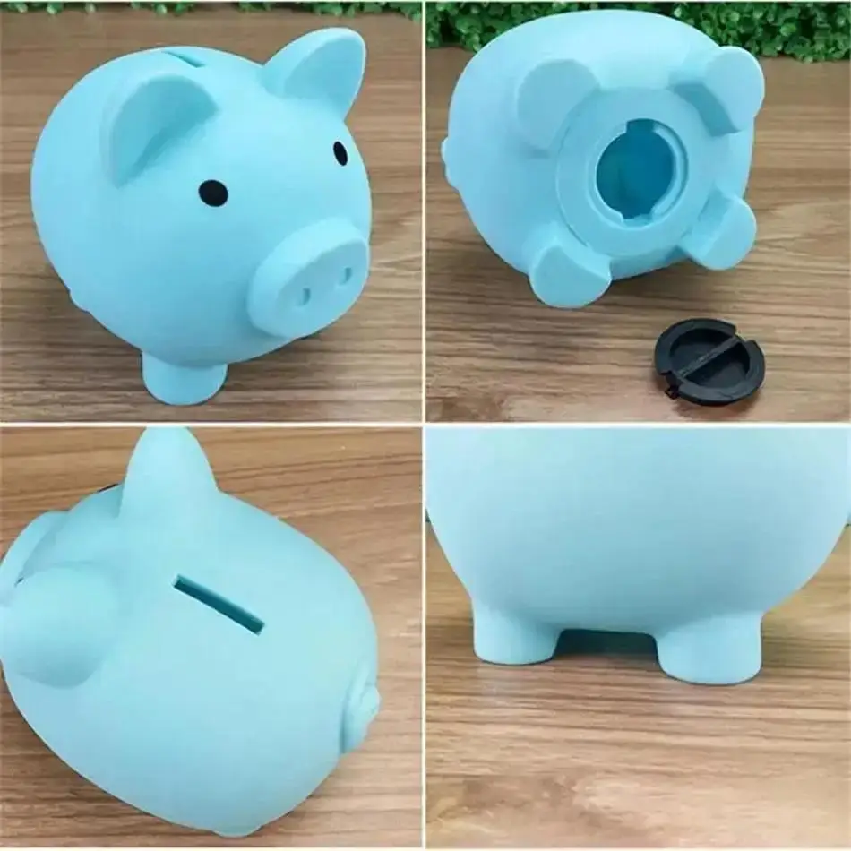 Lovely Cartoon Vinyl Piggy Bank Creative Children Birthday Gift Piggy Bank Cute Plastic Piggy Bank Solid Color Piggy Bank Gift